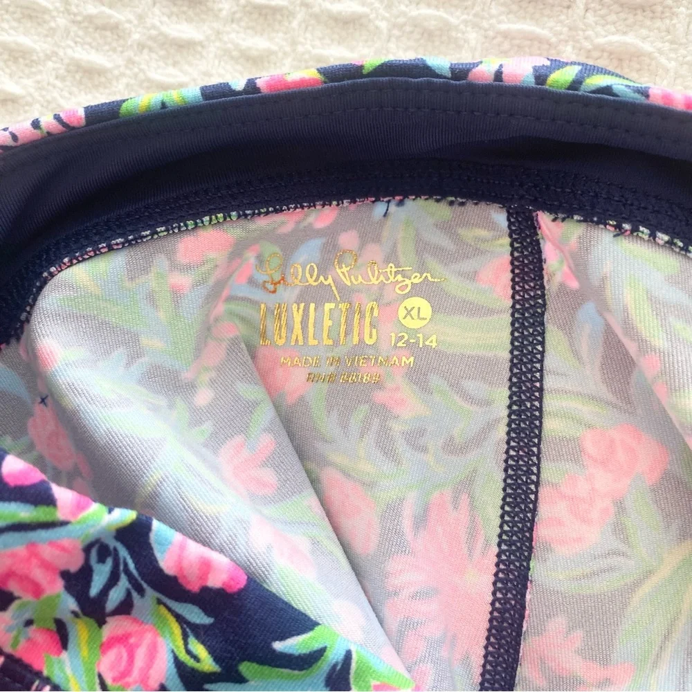 Lilly Pulitzer mini weekender legging low tide navy garden variety size XL